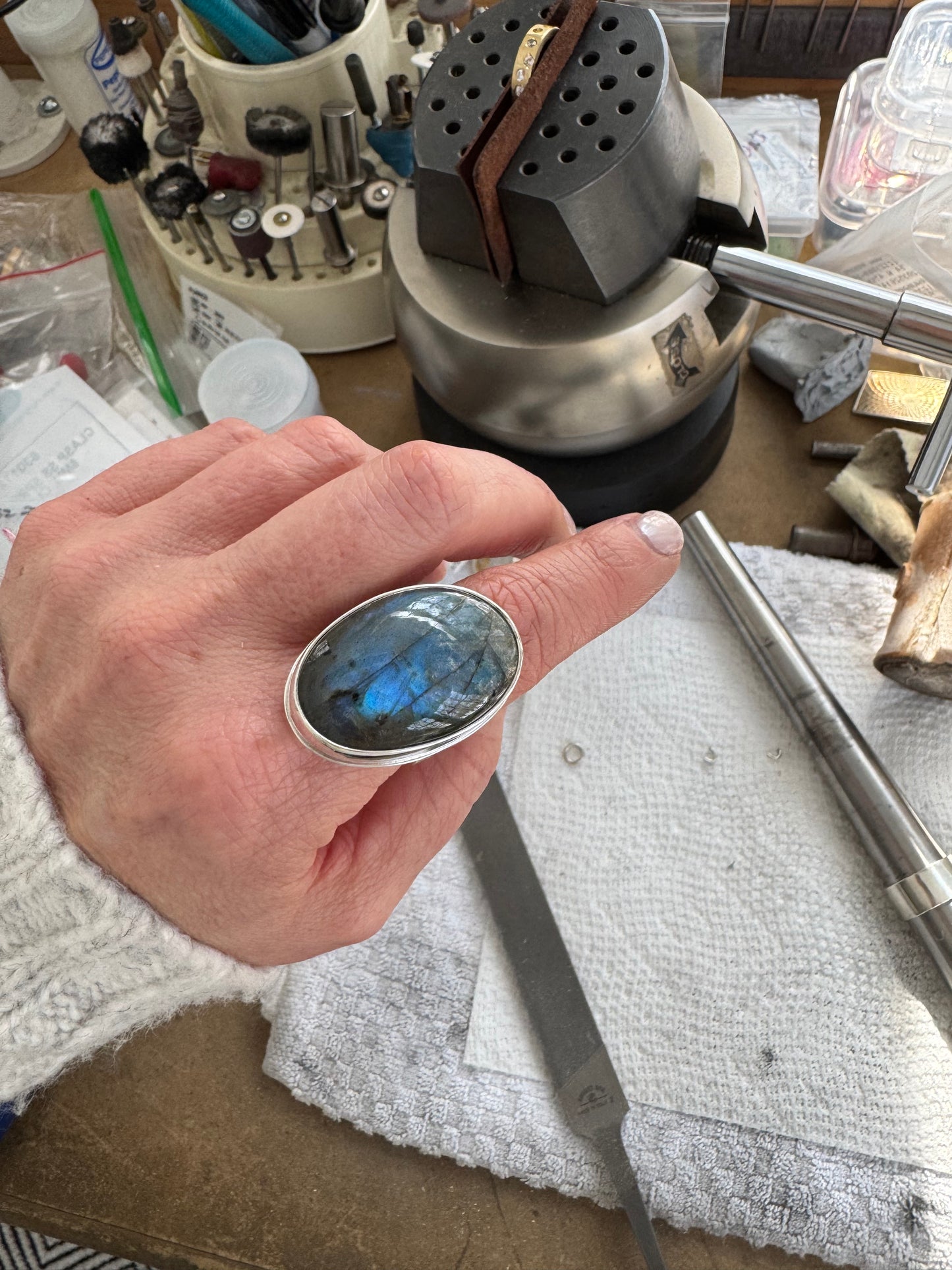 Labradorite Statement Ring