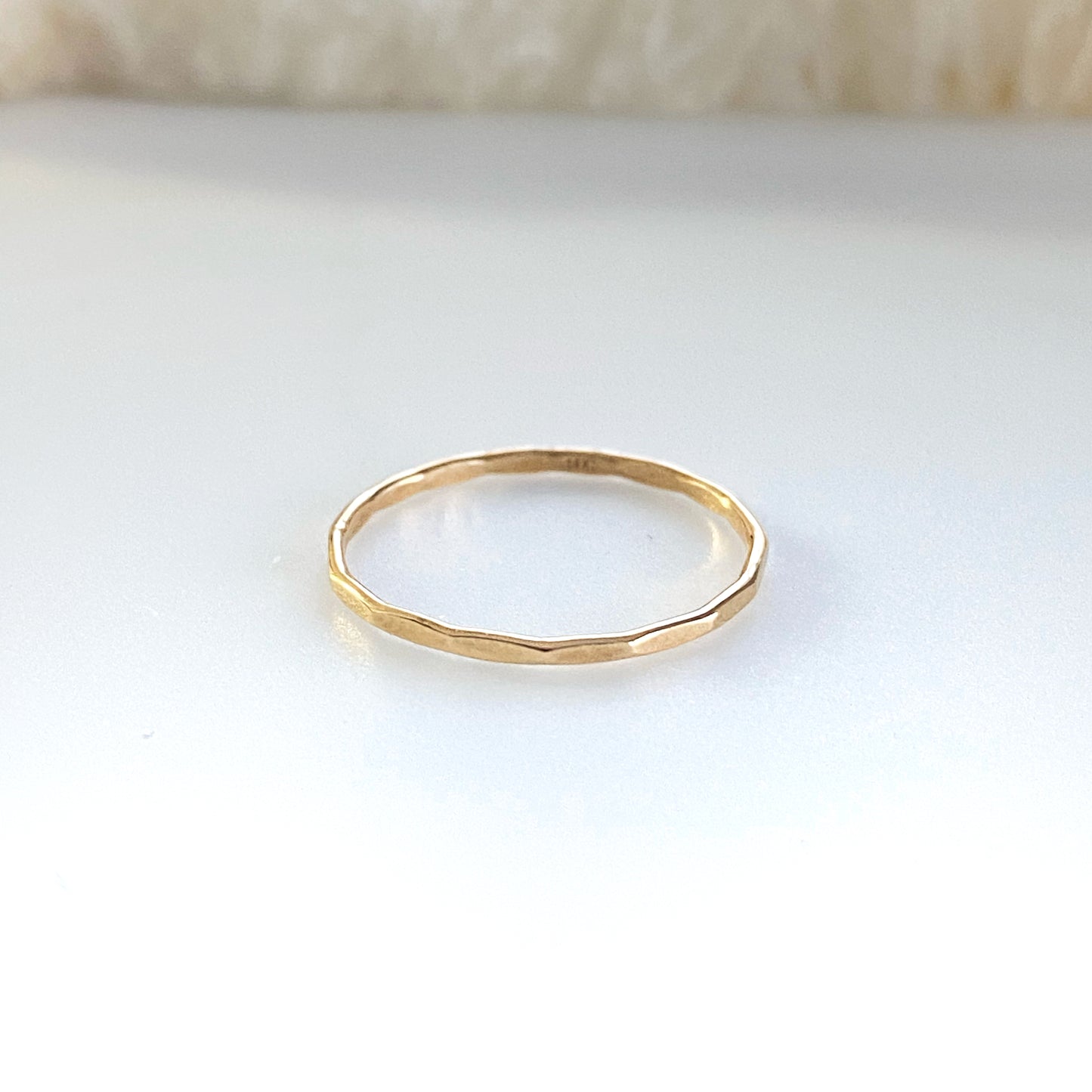 14k Gold Faceted Stacking Ring