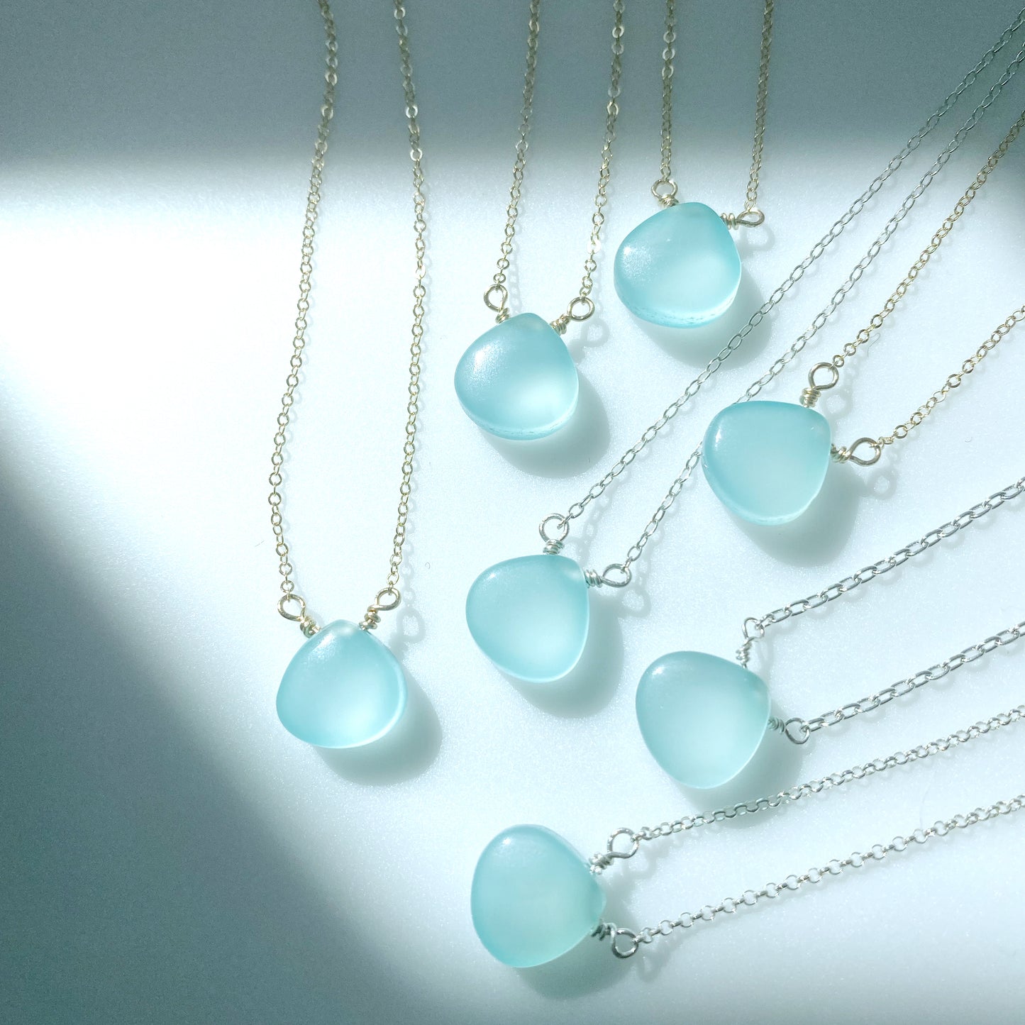 Aqua Chalcedony Necklace