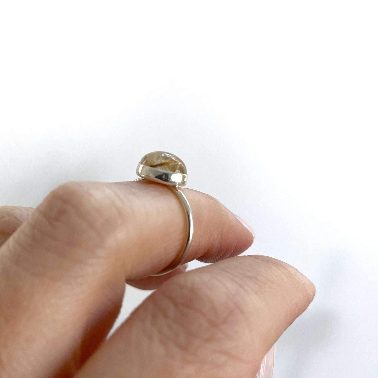 Golden Rutilated Quartz Ring