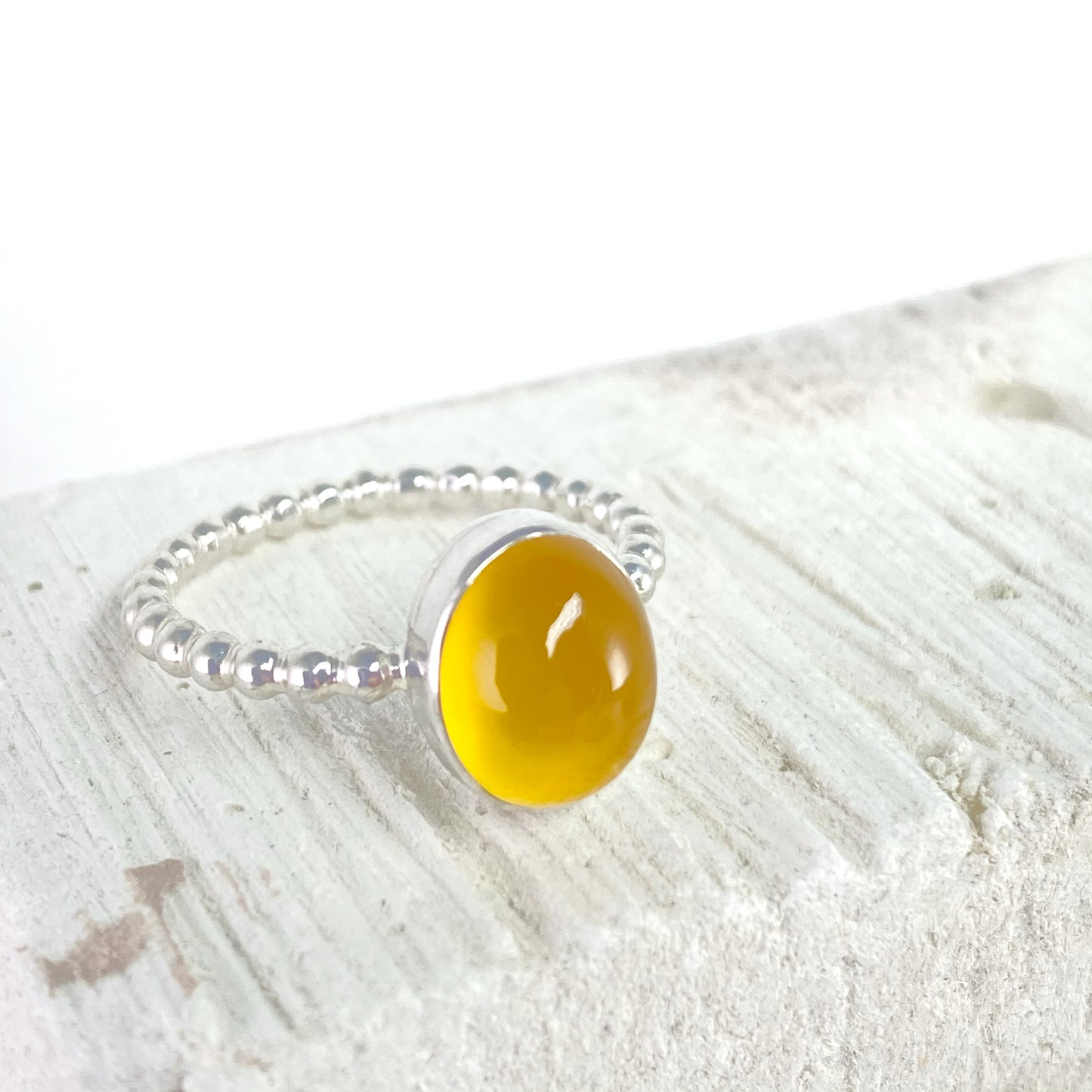Mango Chalcedony Ring