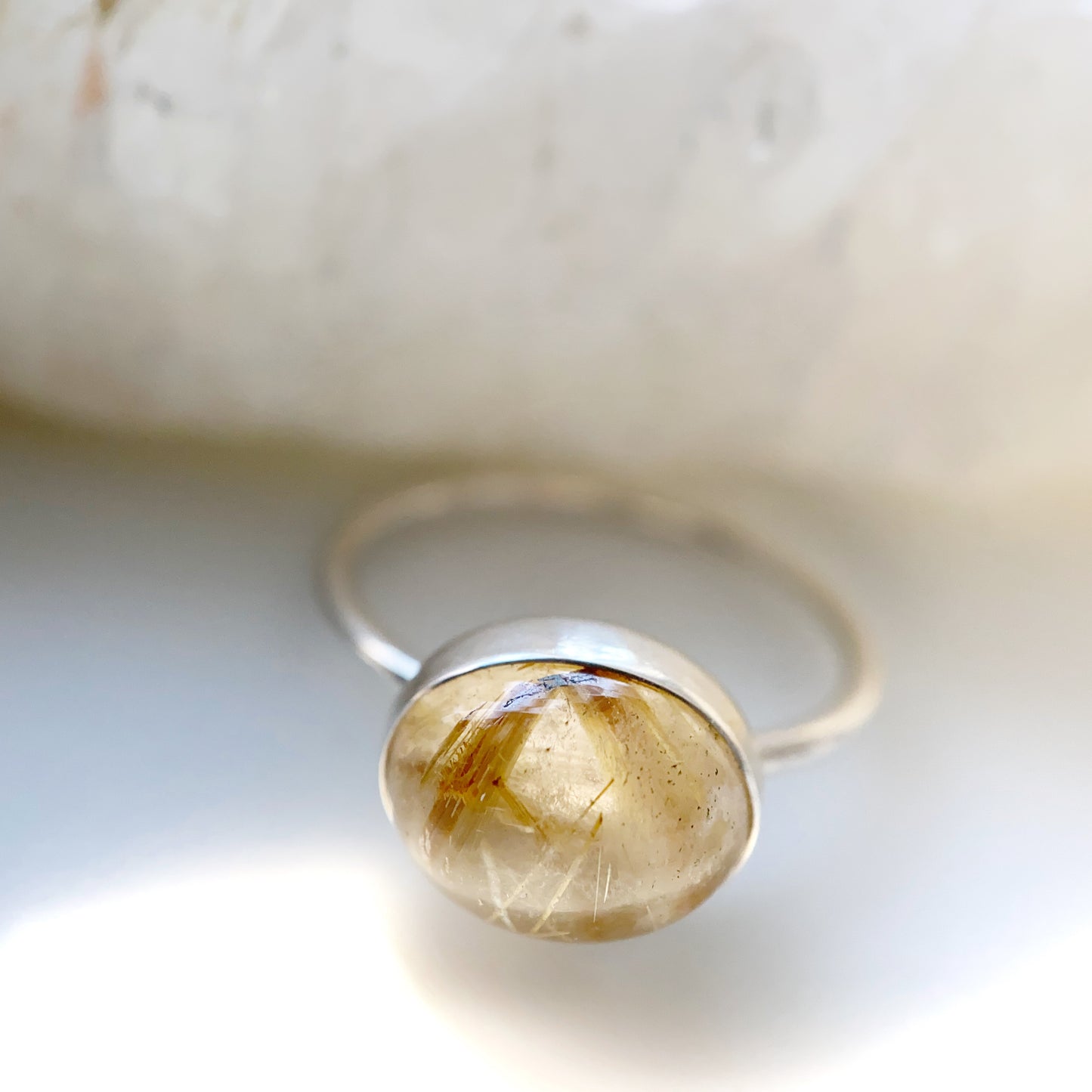 Golden Rutilated Quartz Ring