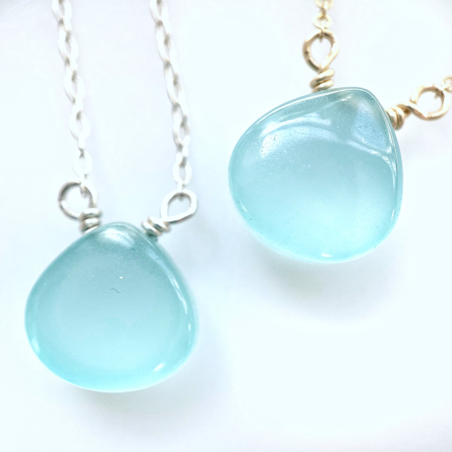 Aqua Chalcedony Necklace