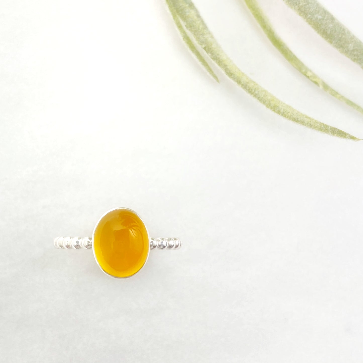 Mango Chalcedony Ring